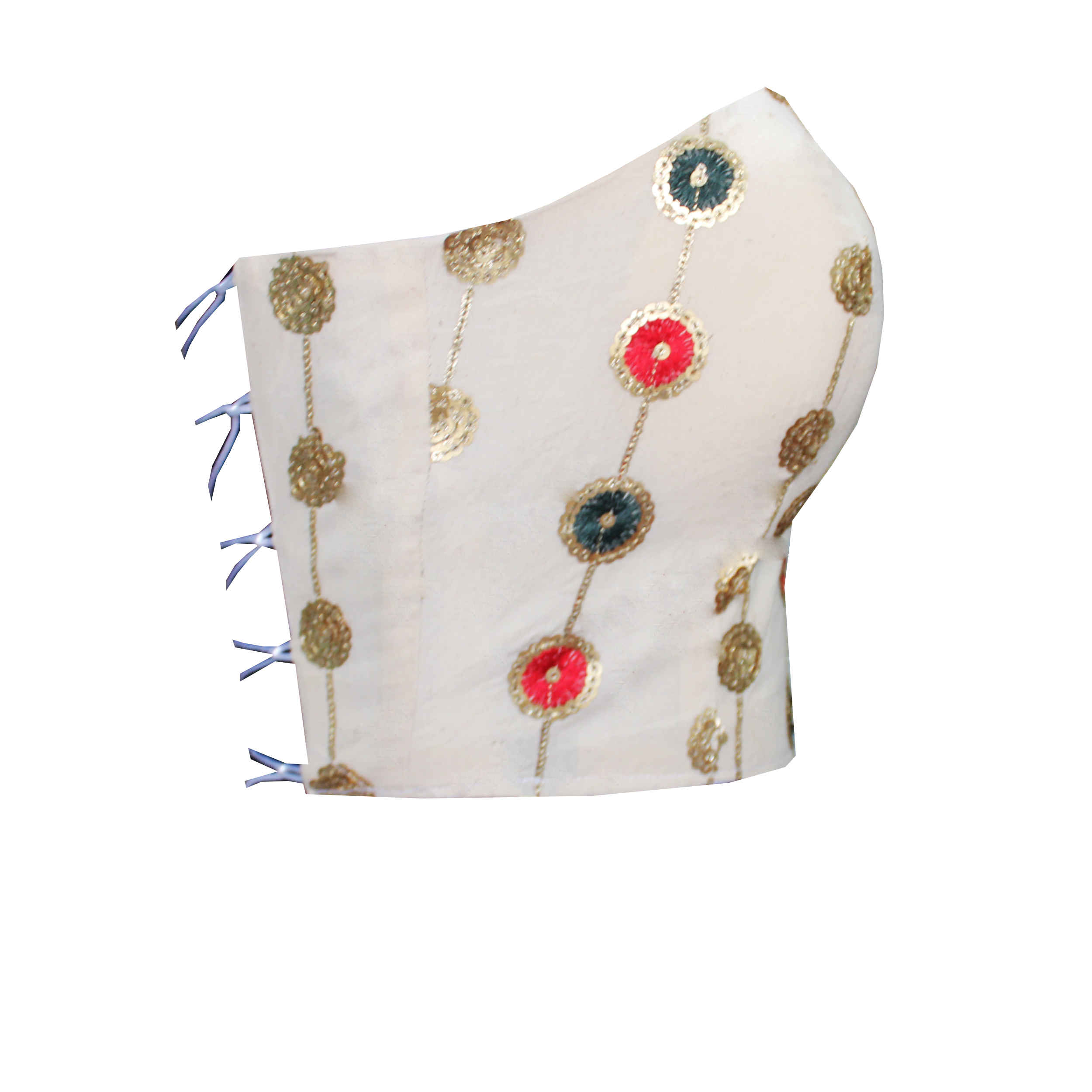 Damen Leinen Crop Cami Top mit Pailletten-Stickerei