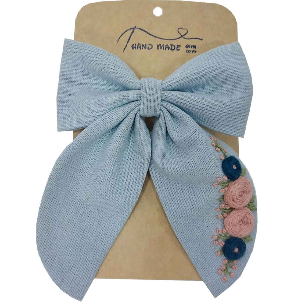 Besticktes Blumen-Snap-Haarspangen-Set aus 2 Handgewebt Modell Rose