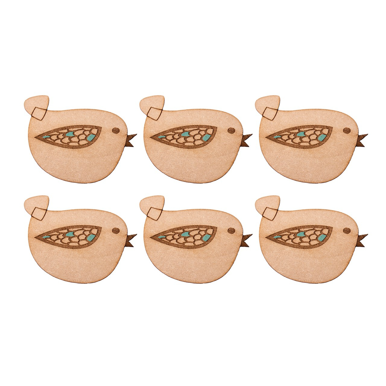 Holzuntersetzer – Umweltfreundlich & Funktional im Vogeldesign (Packung mit 6)