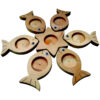 Künstlerisches Holz-Haft-Seen-Set mit Fischmustern (7-teilig)