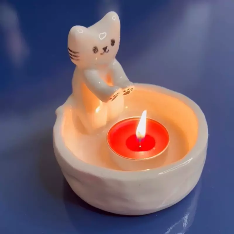Keramik-Kerzenhalter – Katzen-Design, beleuchtet Ihren Raum stilvoll