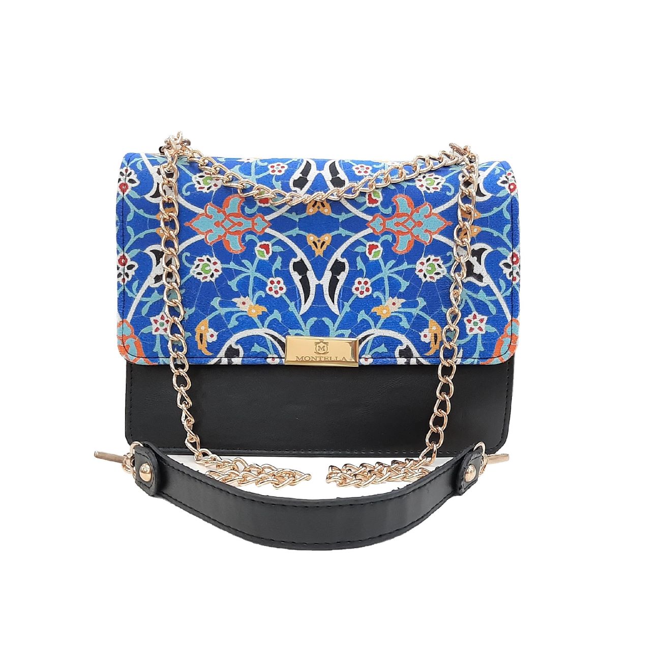 Handtasche mit Kette & passendem Schal mit traditionellem iranischen Design