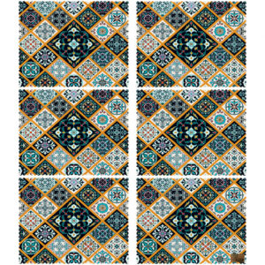 Moderne geometrische Blumen Tischsets – Ästhetisch & Praktisch (Set mit 6)