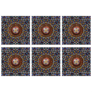 Dekoratives geometrisches Blumen-Tischset – Stil & Tradition (Set mit 6)