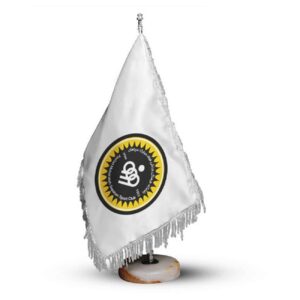 Schreibtischflagge Sepahan Football Team mit Steinbasis – Geeignet für Fans