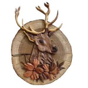 Elegante handgefertigte Intarsienkunst – Hirsch, zeitlose Natur Schönheit
