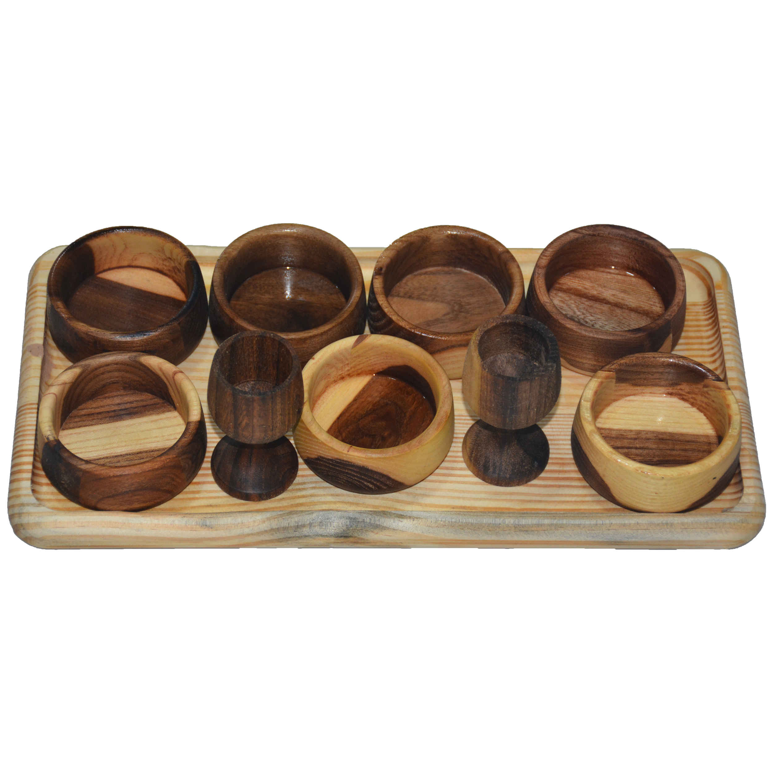 Handgefertigtes Holz-Haft-Seen-Set mit modernem Design (10-teilig)