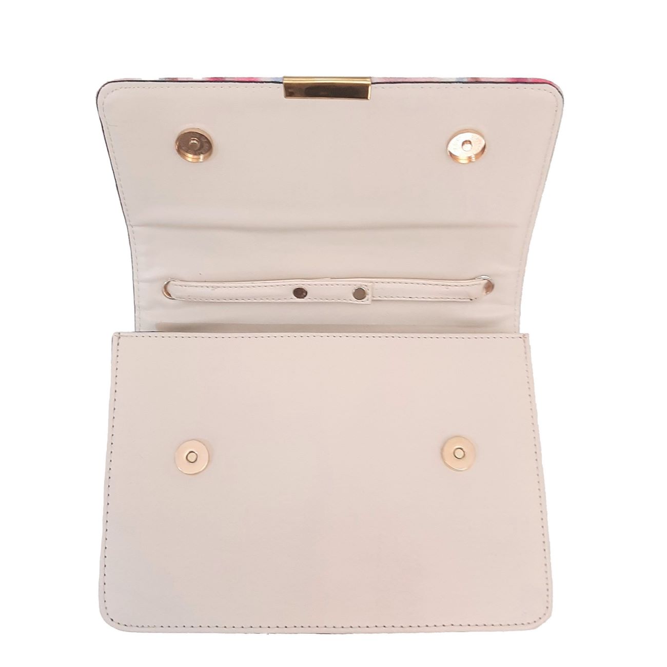 Modische Tasche mit Kette & passendem Schal – Blumenmuster
