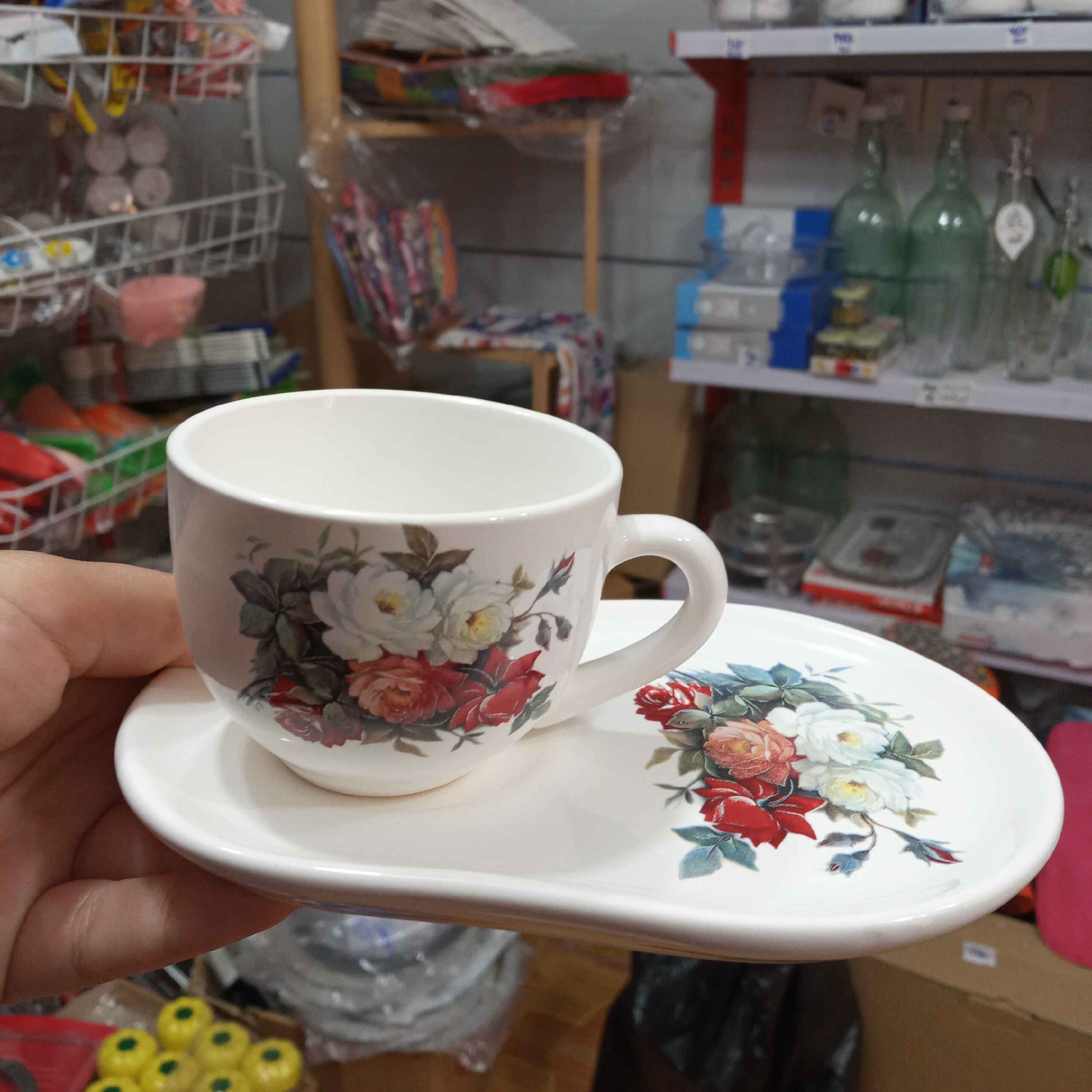 Islamische Keramik-Kaffeetasse – Ya Fatima Alzahra Muster