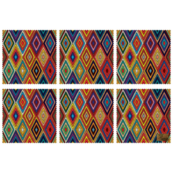 Geometrisches Diamant-Design Tischset (Set mit 6)