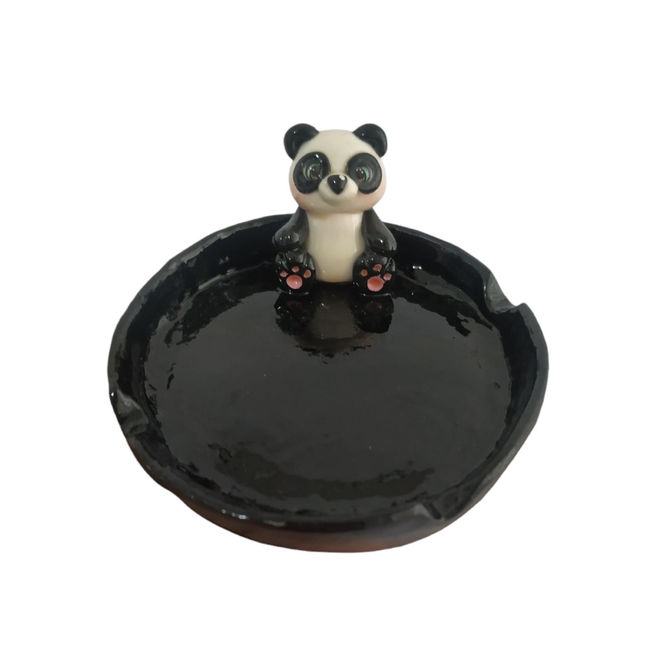 Handgefertigter Keramik-Aschenbecher – Panda-Design, einzigartig & niedlich