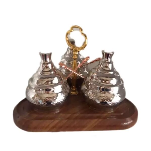 Handgefertigtes Kupfer-Vorratsglas mit Ständer und Löffel – 3-tlg.