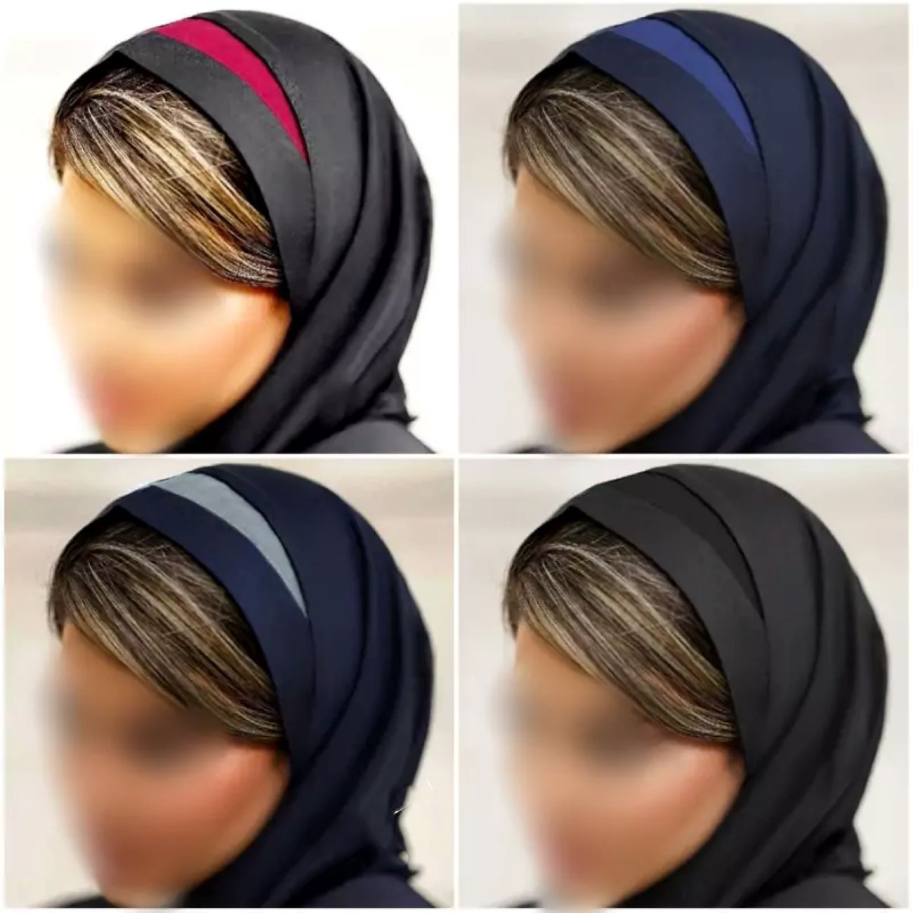 Kopftuch mit buntem Stirnband aus Tetron-Stoff, ideal für den Alltag