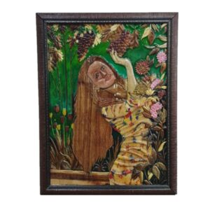 Intarsienkunst – Mädchen im Garten – Zeitlose & Luxuriöse Handarbeit