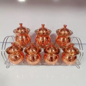 Nano-beschichtete Kupfer-Gewürzgläser – 7 Stück mit Deckel