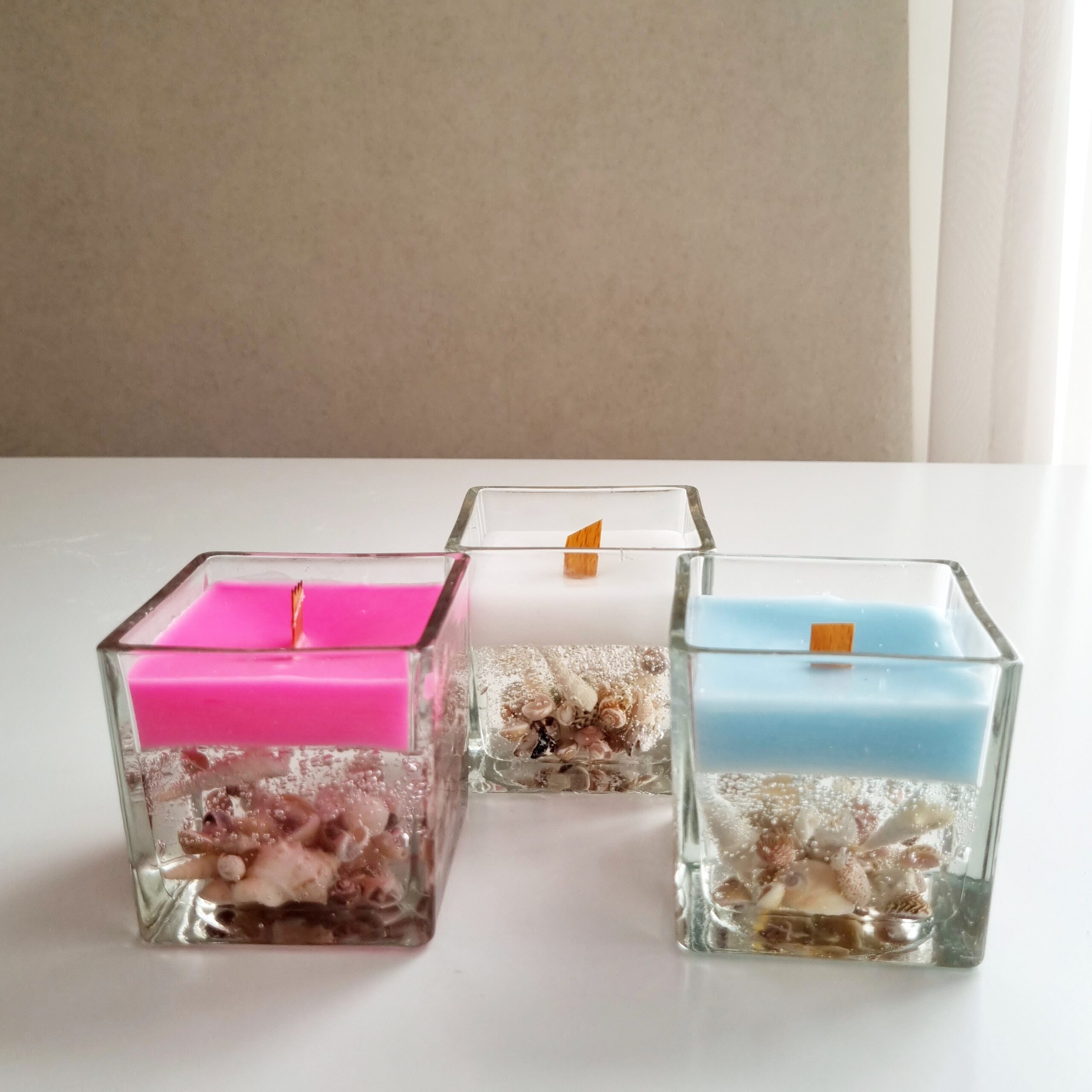 Glas-Gelkerze mit Meeresbrise – Handgefertigtes Design im 2er-Set
