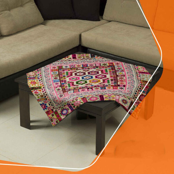 Prächtige persische Samt-Tischdecke mit aufwendigem geometrischem Motiv