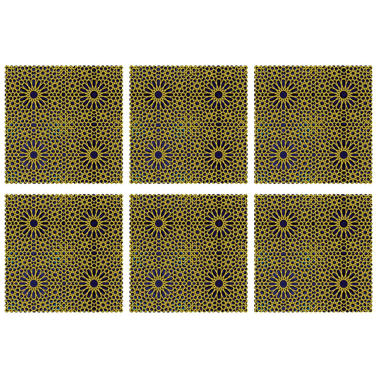 Persisches dekoratives geometrisches Muster Tischset (Set mit 6)