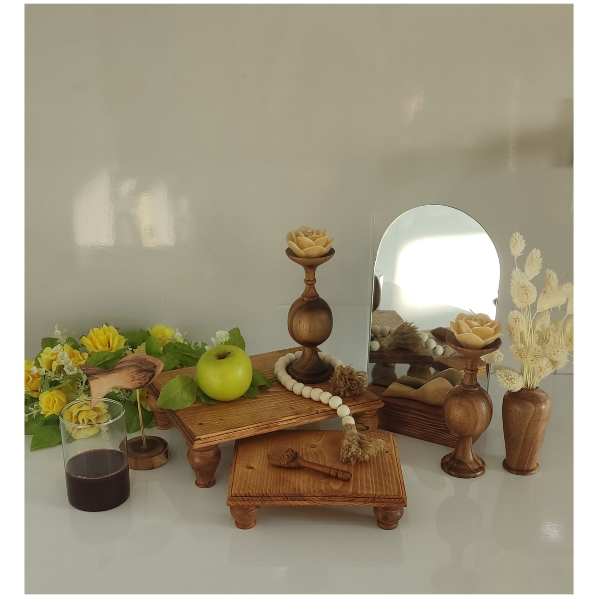 Persisches Haft-Seen-Set mit Sockelschalen (7-teilig)