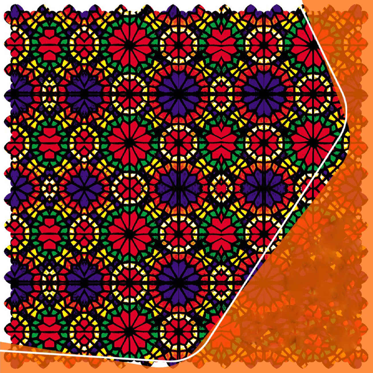 Persisch inspirierte geometrische Samt-Tischdecke für elegante Dekoration