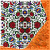 Persisch inspirierte rote Blumen-Tablettdecke – luxuriös und weich