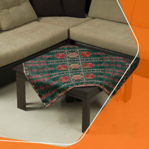 Persisch-inspirierte Samttischdecke mit geometrischem Muster