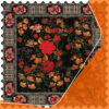 Persisch-inspirierte Samttischdecke mit Rosenmuster