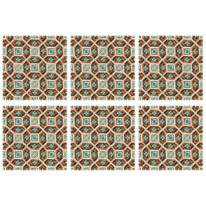 Persisches Tischset mit geometrischem Blumenmuster (Set mit 6)