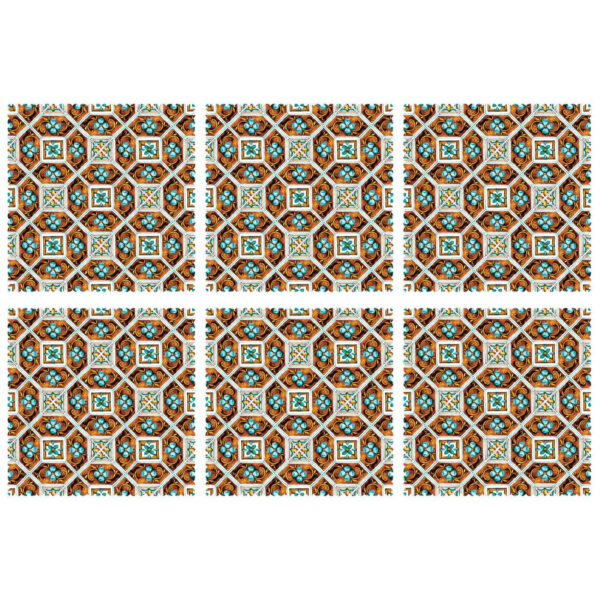 Persisches Tischset mit geometrischem Blumenmuster (Set mit 6)