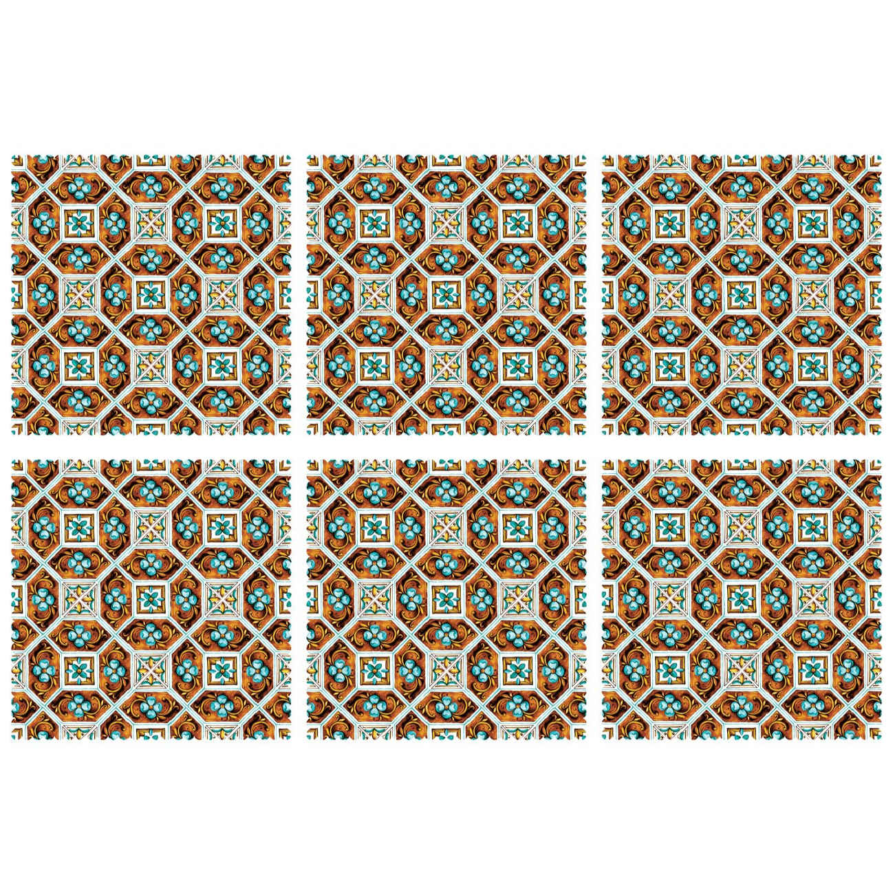 Persisches Tischset mit geometrischem Blumenmuster (Set mit 6)