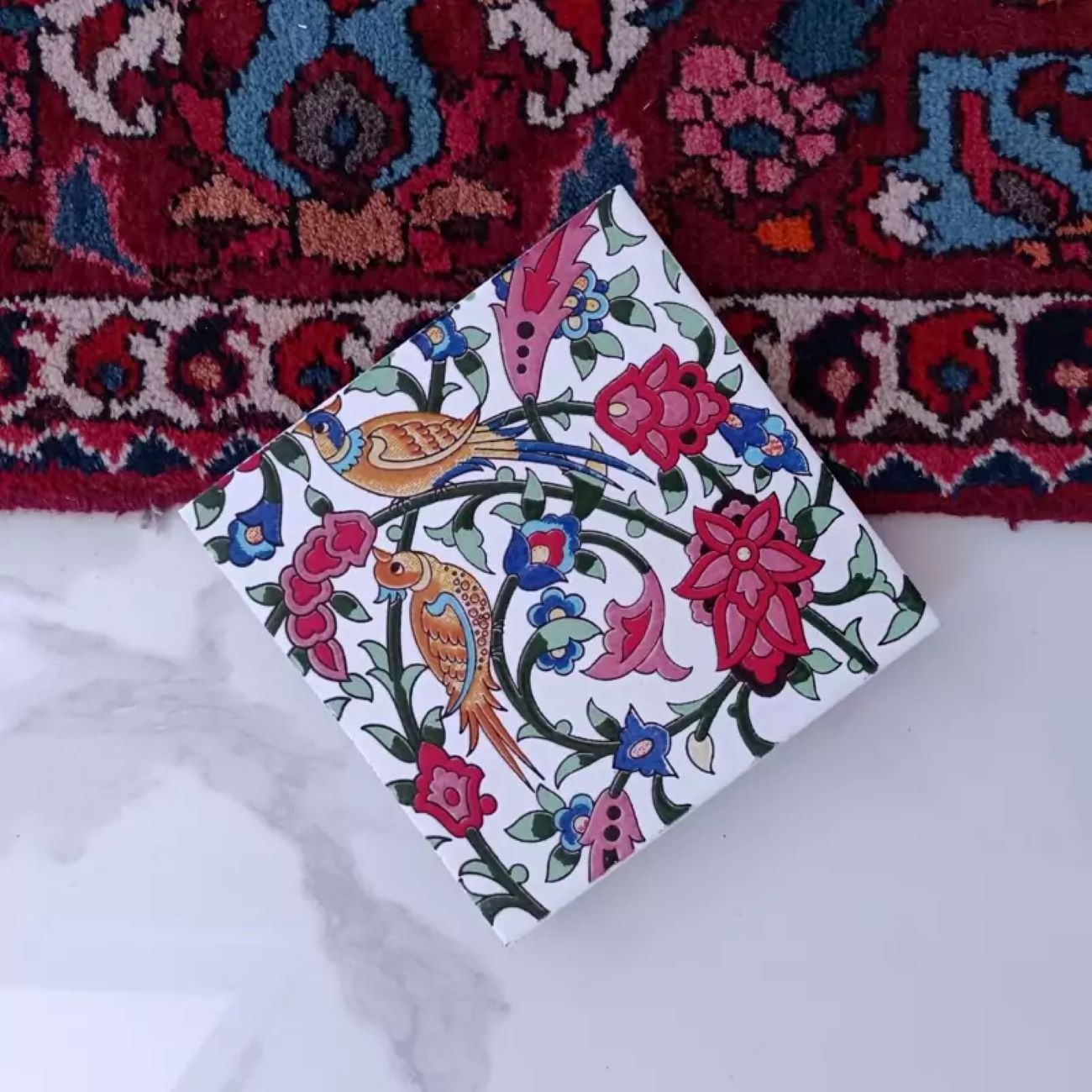 Persische Fliesen – Blumen- und Vogel-Design, 25 Stück