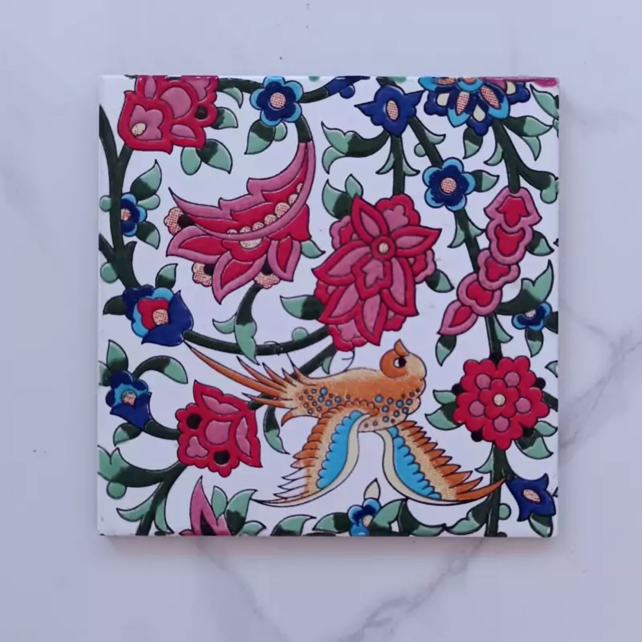 Persische Fliesen – Blumen- und Vogel-Design, 25 Stück