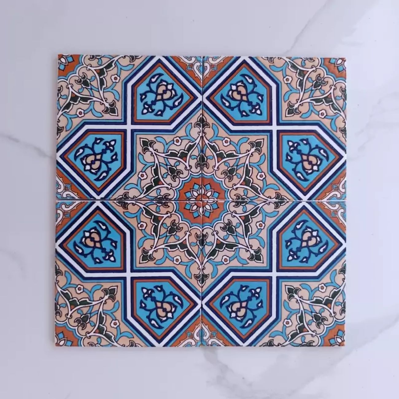 Persische Blockdruck-Gebetsmatte Kalamkari Janamaz Sajada Vögel & Blumen