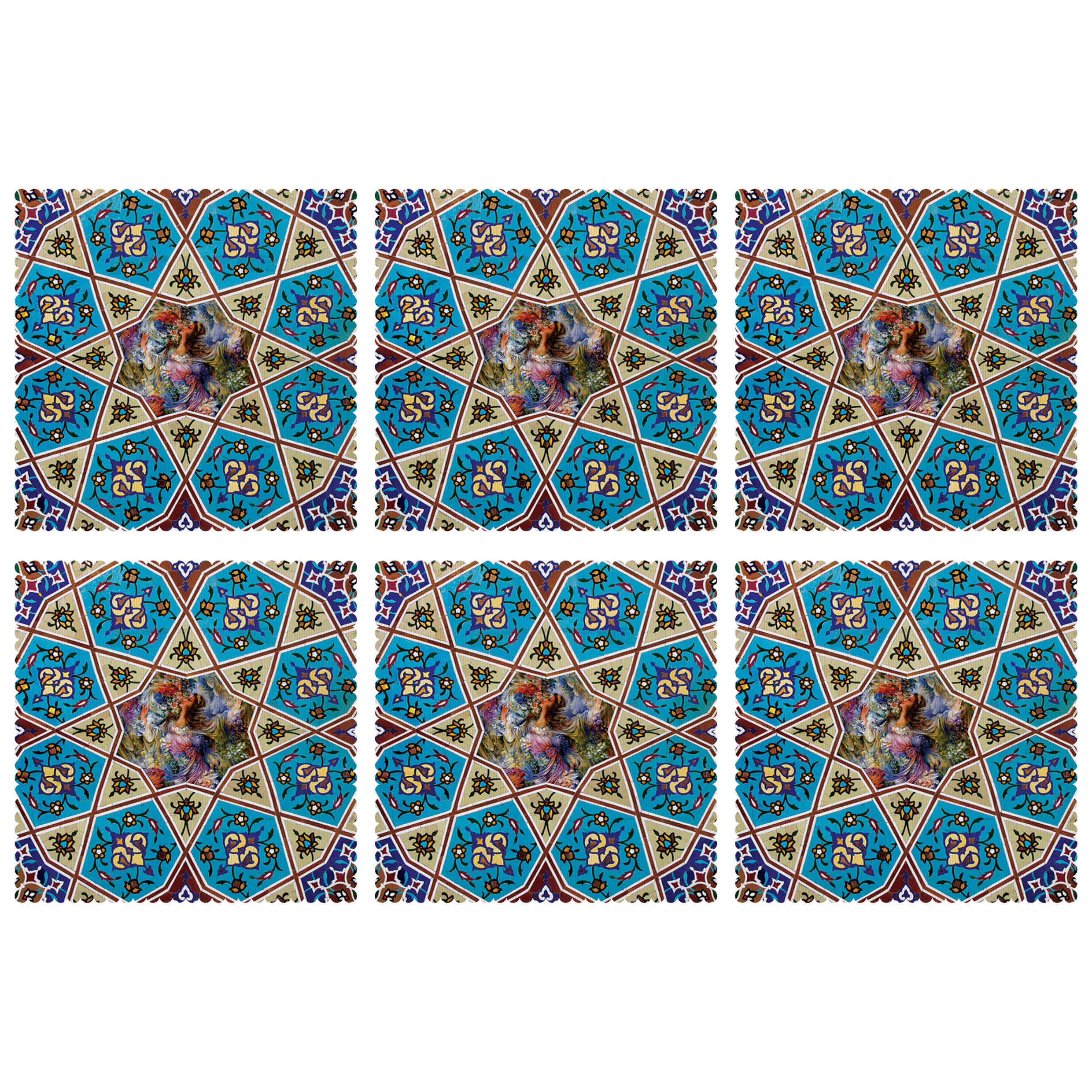 Dekoratives Blumenmuster-Tischset – Perfekt für die Tischdekoration (Set mit 6)