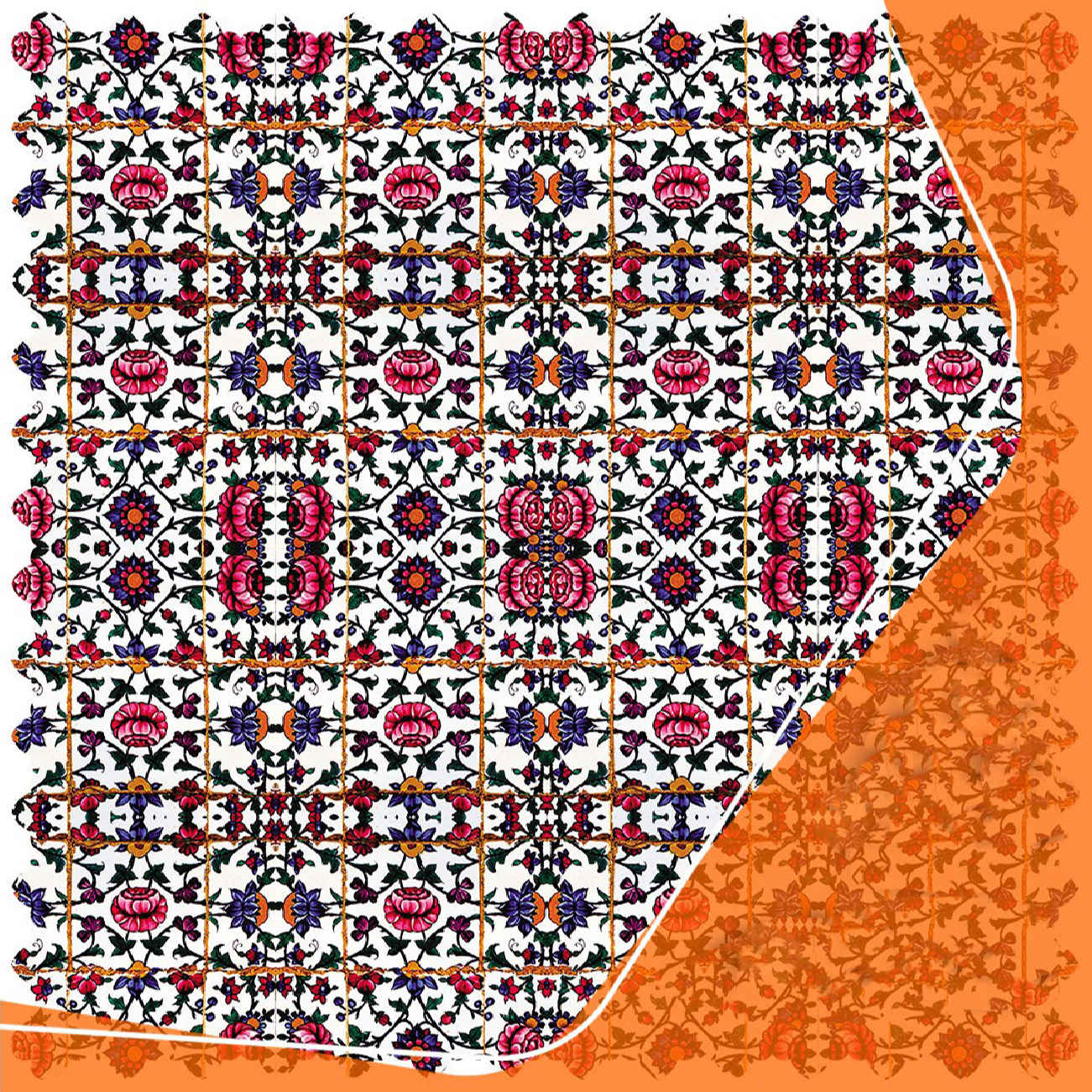 Zeitlose Eleganz – Rosa Samt-Tischdecke mit Blumenmuster für stilvolles Dining