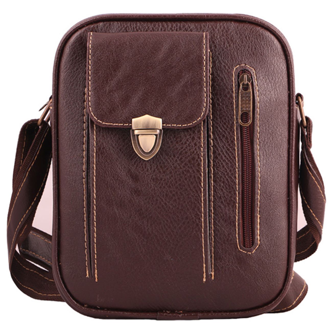 Trendige Kunstleder-Crossbody-Umhängetasche für Pendler