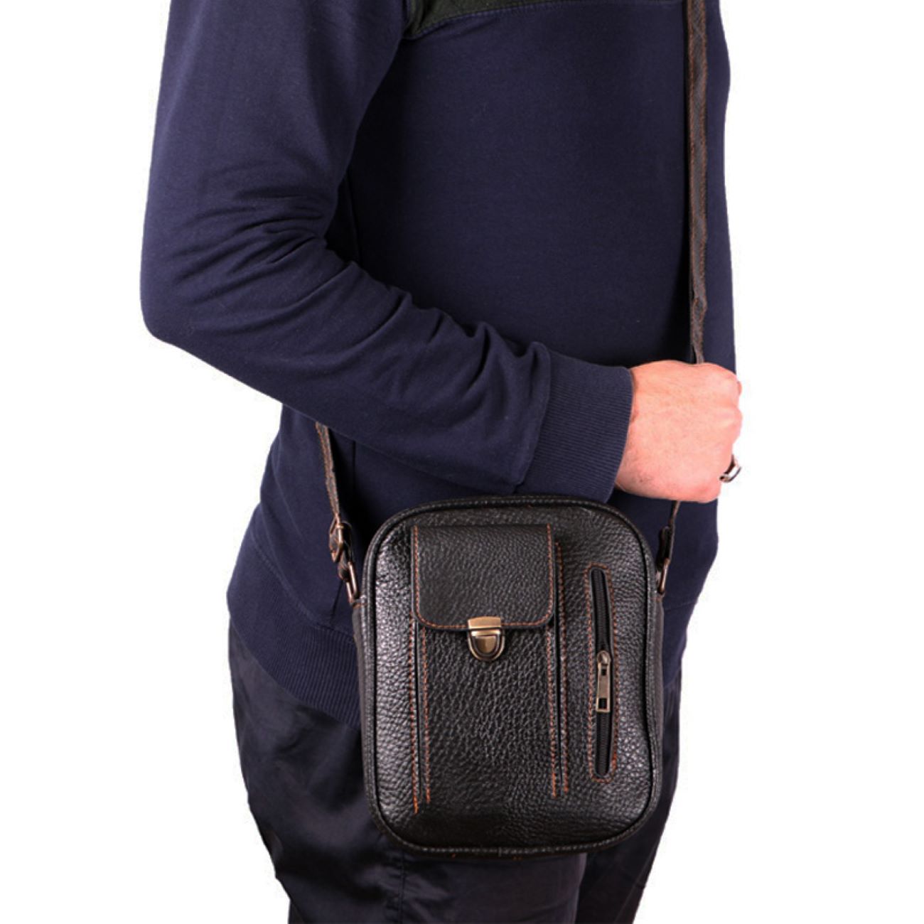 Trendige Kunstleder-Crossbody-Umhängetasche für Pendler