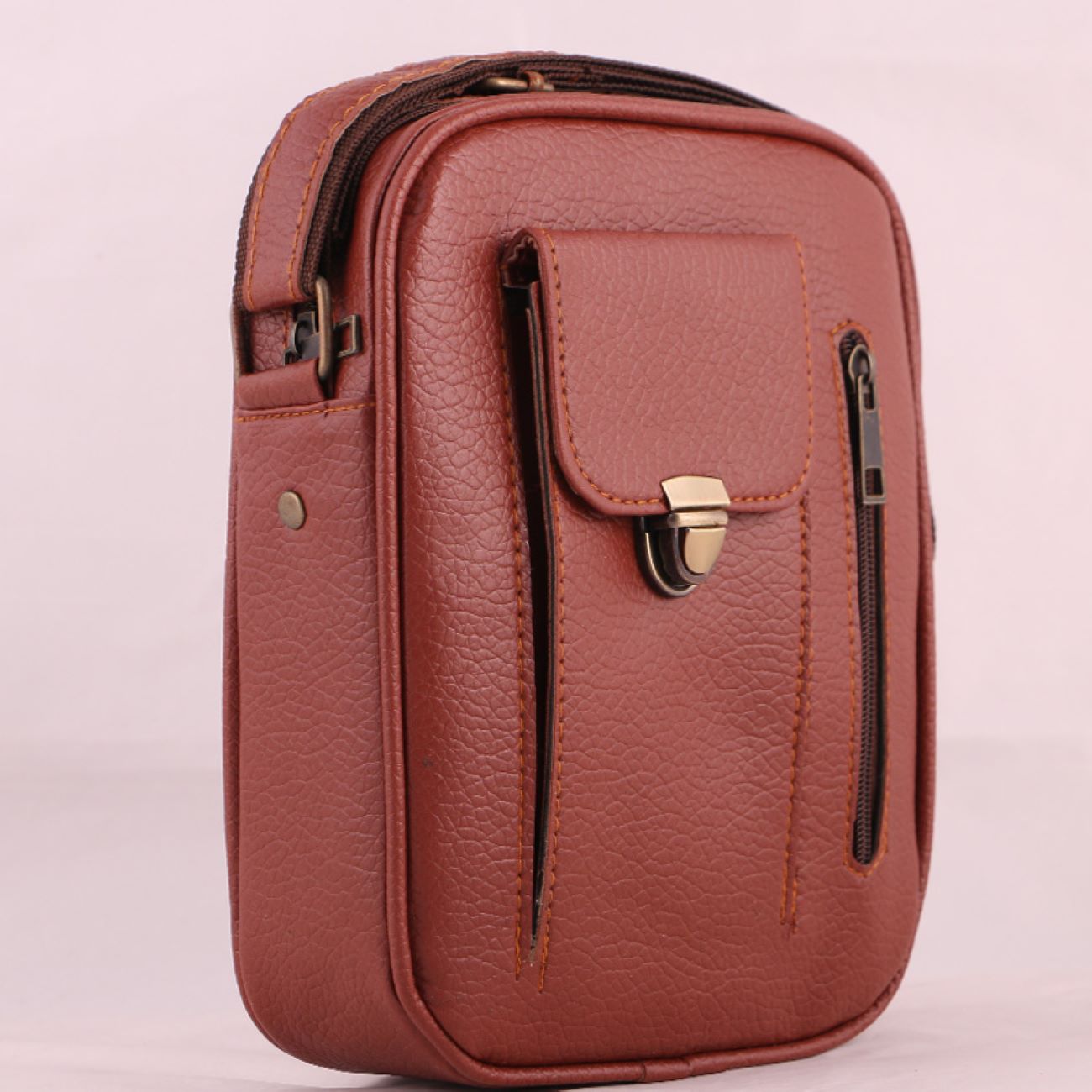 Trendige Kunstleder-Crossbody-Umhängetasche für Pendler