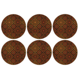 Einzigartiger geometrischer Blumenprint-Tischset – Elegante Essensdekoration (Set mit 6)