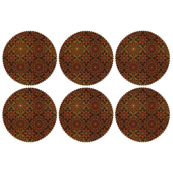 Einzigartiger geometrischer Blumenprint-Tischset – Elegante Essensdekoration (Set mit 6)