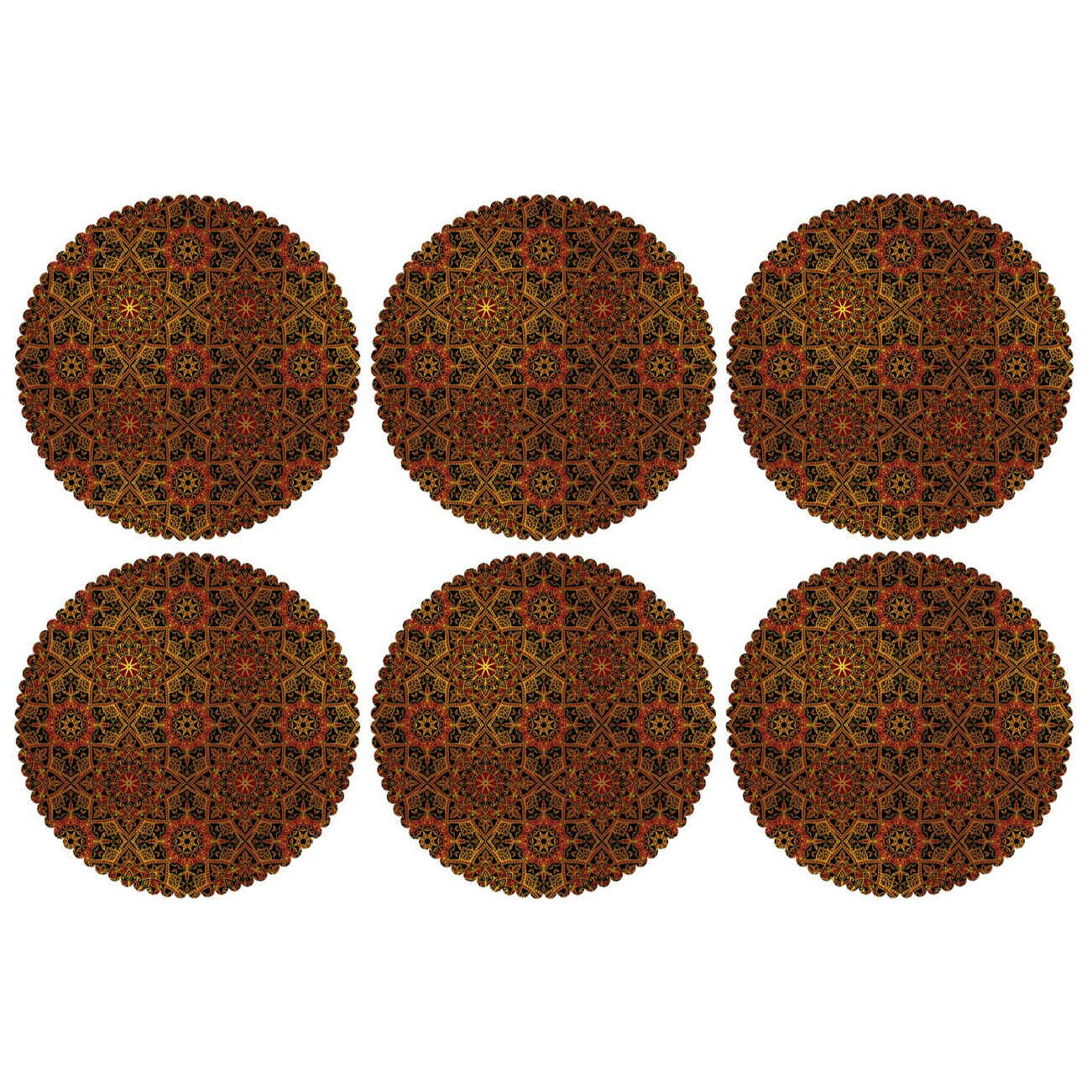 Einzigartiger geometrischer Blumenprint-Tischset – Elegante Essensdekoration (Set mit 6)