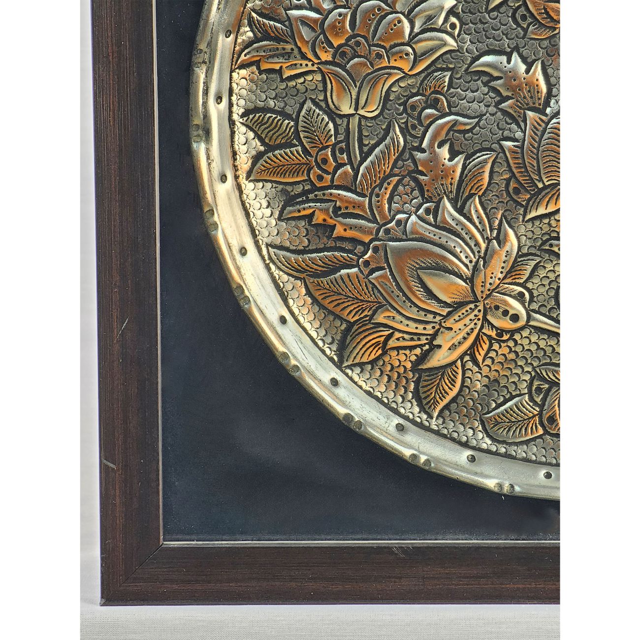 Gravierter Messing-Wandrahmen – Vogel- & Blumenharmonie