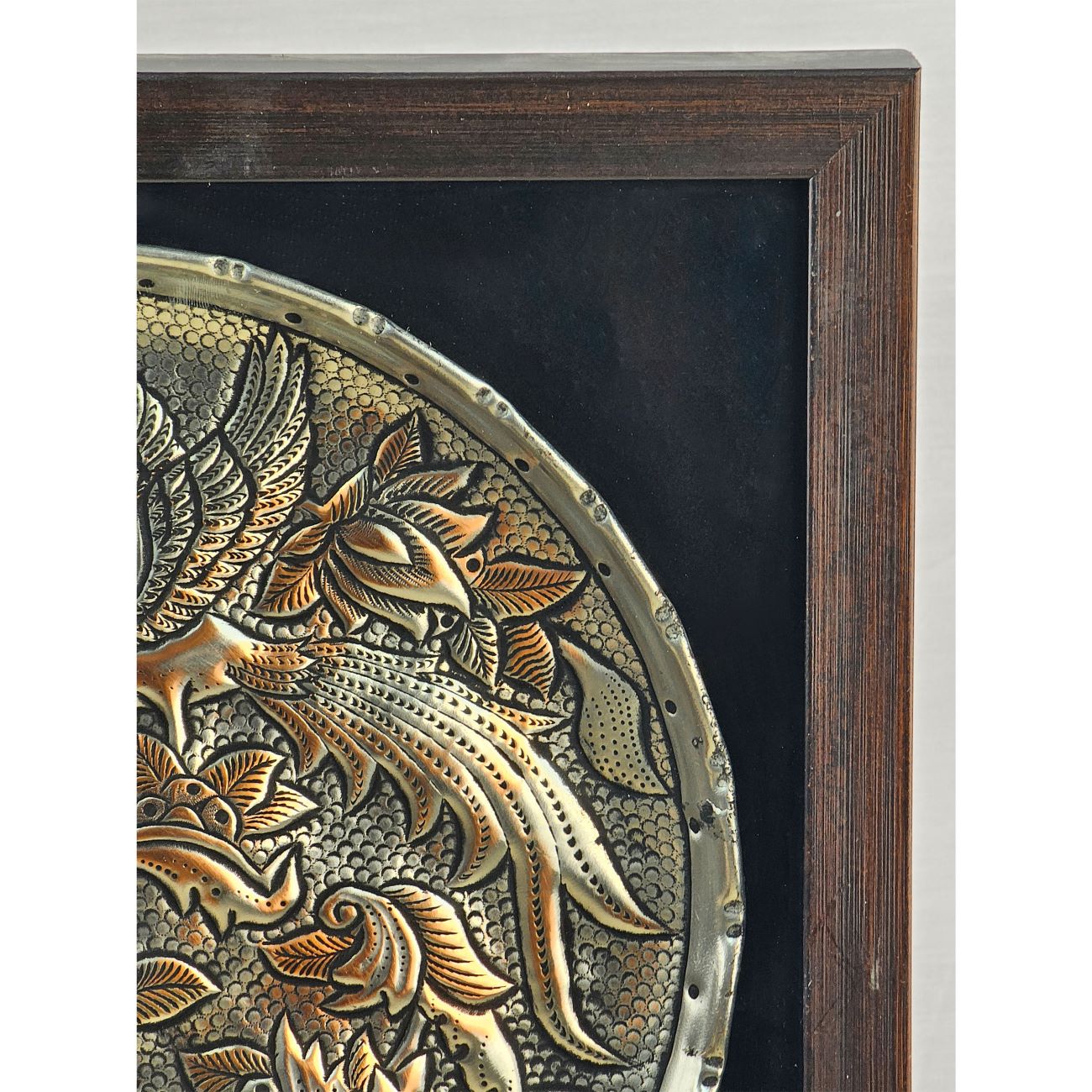 Gravierter Messing-Wandrahmen – Vogel- & Blumenharmonie