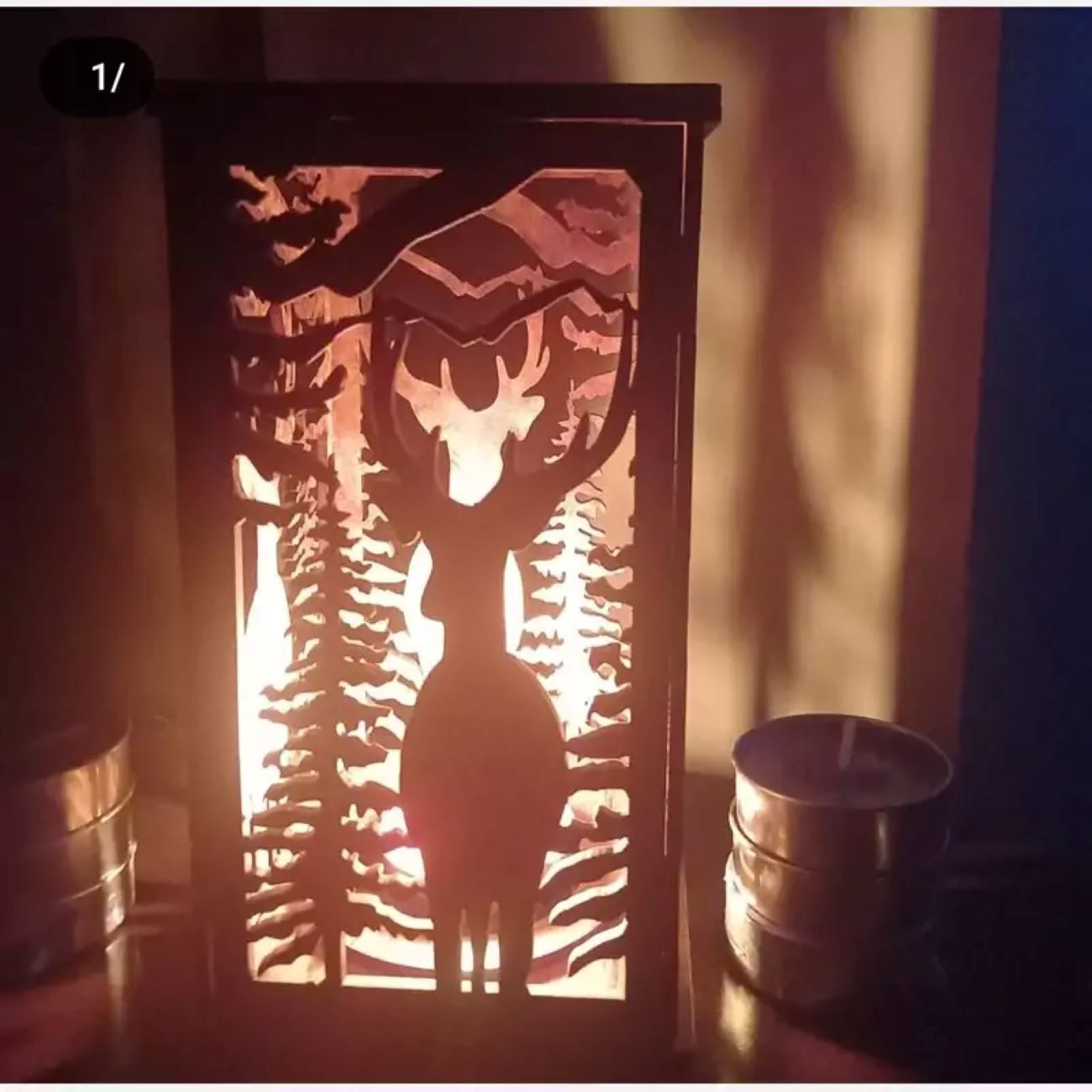 Holz-Laternen-Kerzenständer mit Hirsch-Design – Stilvoll & umweltfreundlich