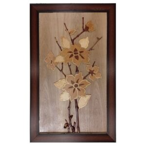 Intarsienkunst-Wandrahmen Kunst – Blumenmuster