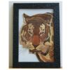 Holzrahmen-Wandkunst – Intarsientechnik mit Tigermuster
