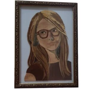 Intarsienkunst – Lächelndes Mädchen