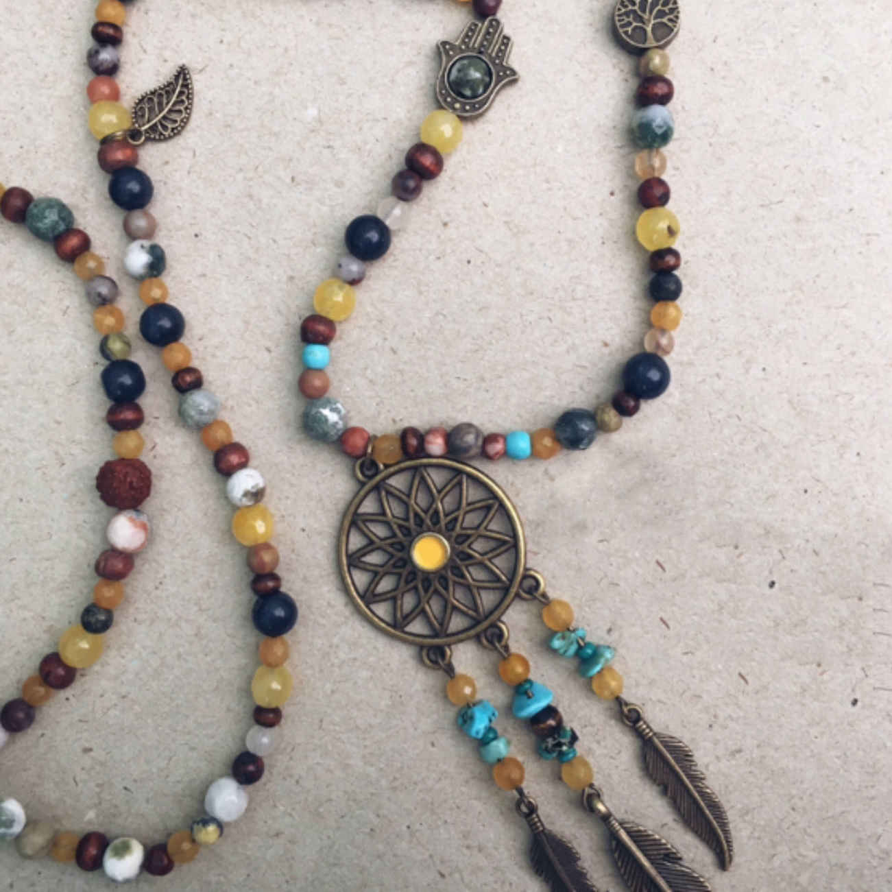 Bronze-Schmuckset – Dreamcatcher-Design