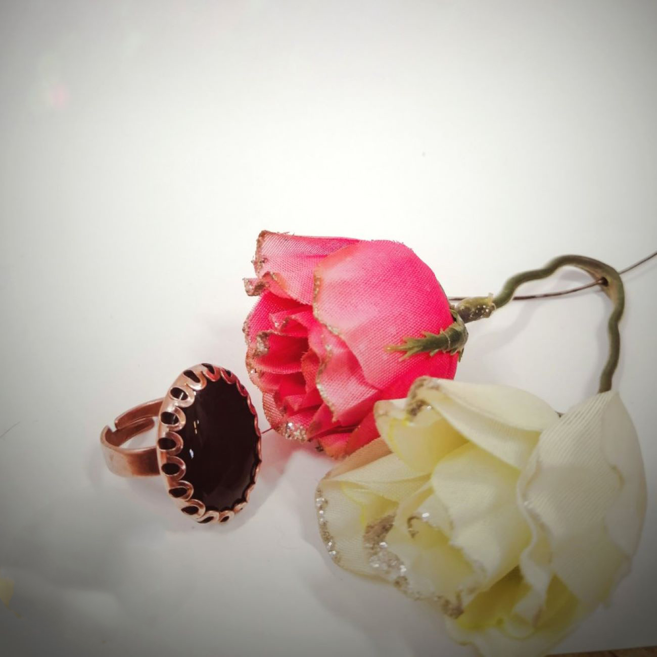 Persischer Achat Silberring für Herren, Elegance Rot, Modell Flower