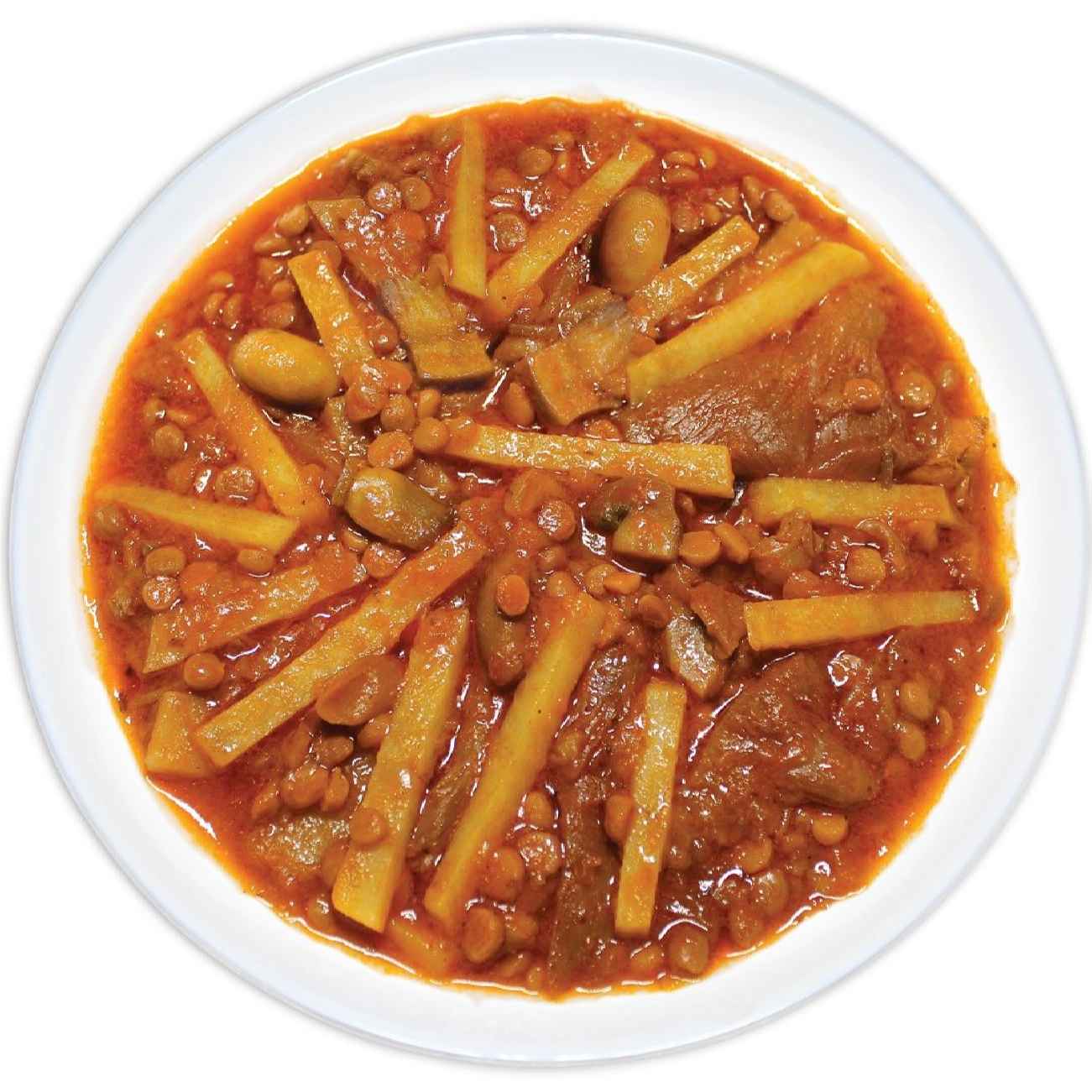 Gheymeh Bademjan – Dose, Aubergine, Erbsen, Pilze, Pommes, 475 g (x8)